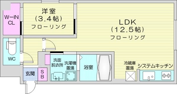 琴似駅 徒歩18分 1階の物件間取画像